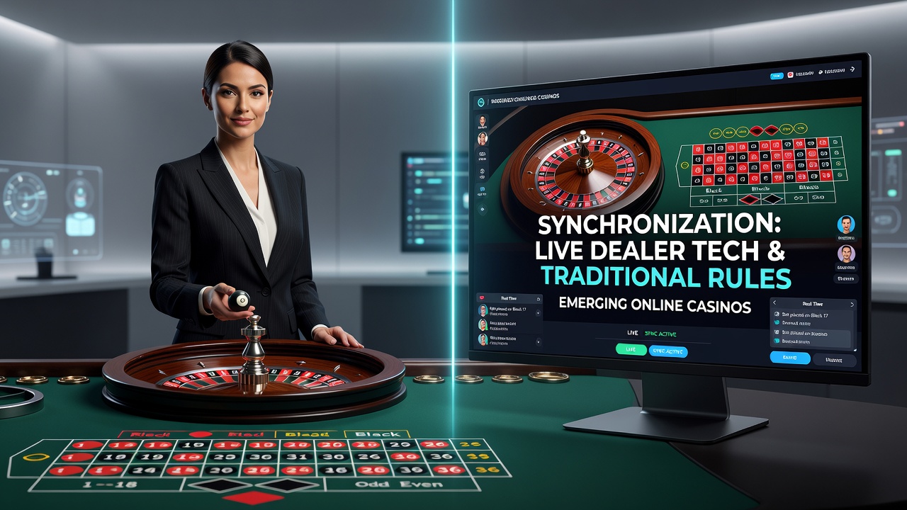 Close-up of live dealer handling roulette wheel with synchronized digital betting interface visible on adjacent screen
